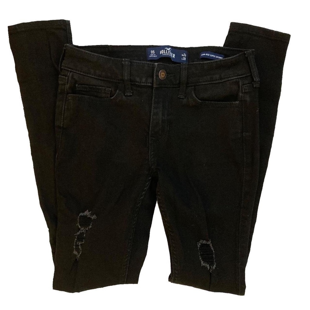 Black Low Rise Super Skinny Jeans from Hollister